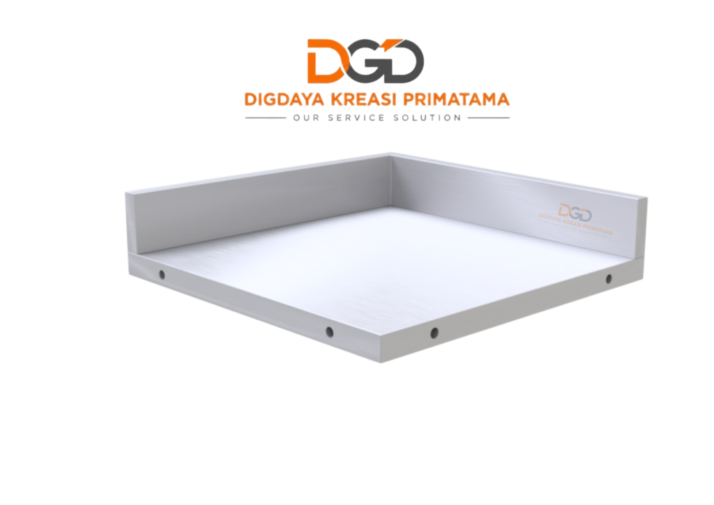Barline Corner Top Square ukuran 600x600 meja sudut bar stainless steel kafe