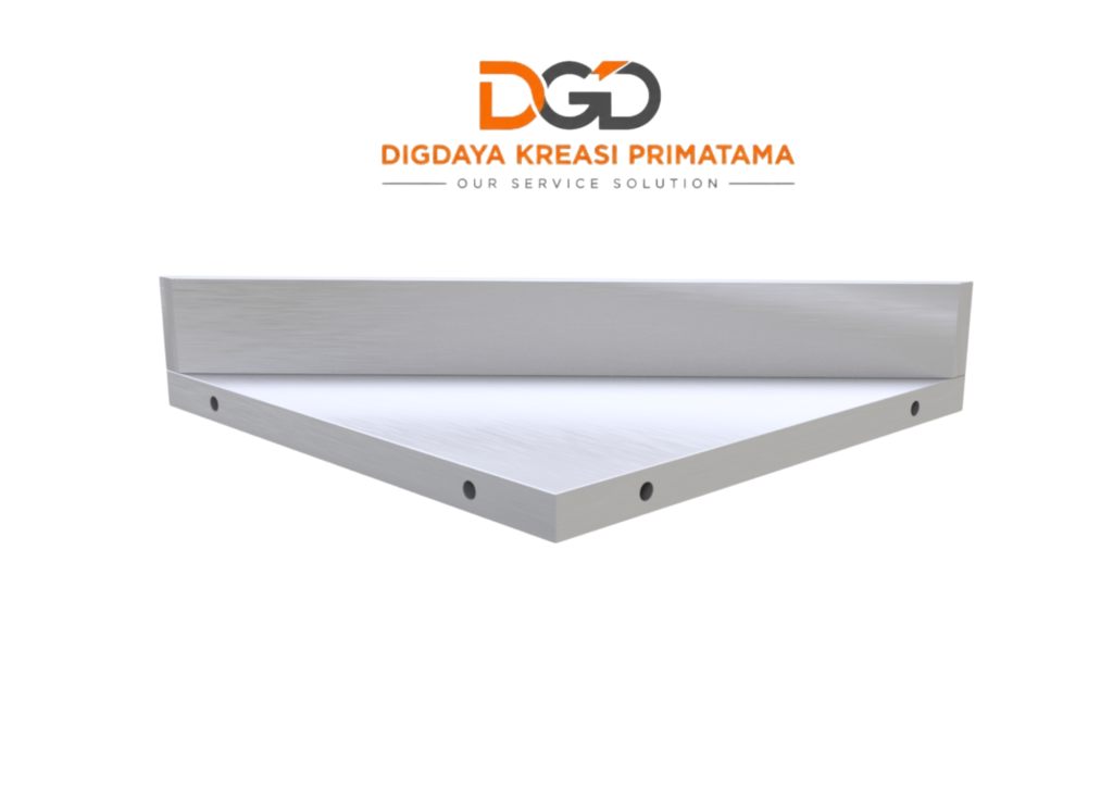 Barline Corner Top Triangle ukuran 600x600 meja sudut segitiga bar stainless steel kafe
