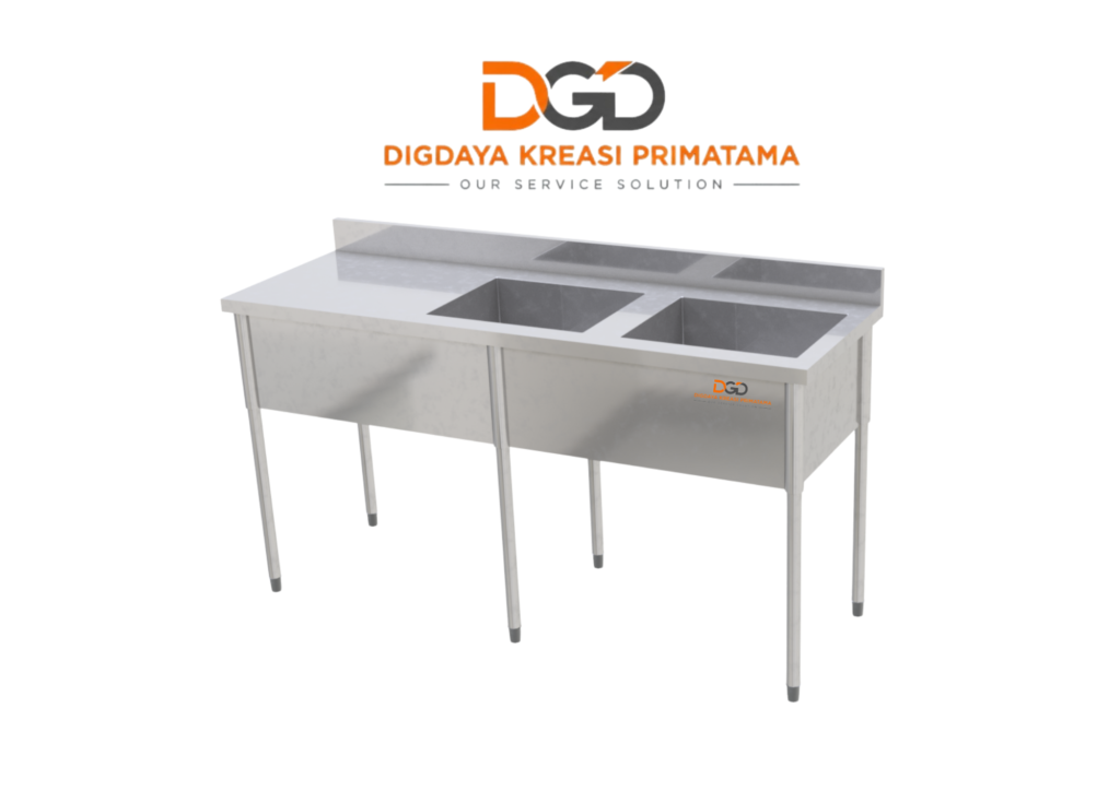 jual double sink left table 1800x600 murah