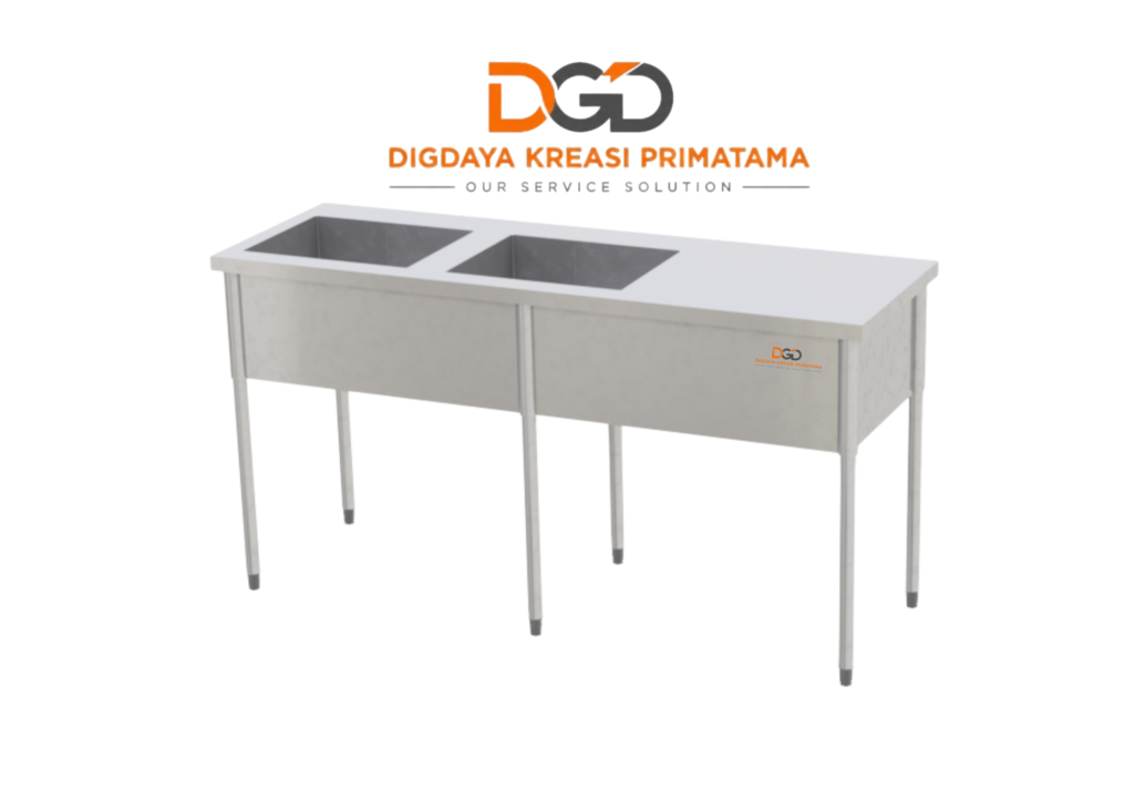 jual double bowl sink with right drainboard