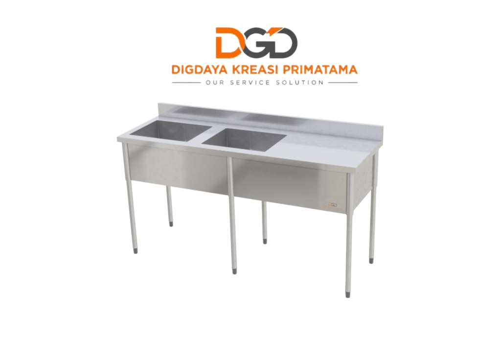 Jual Double Sink Right Table with Splashback (1800x600)