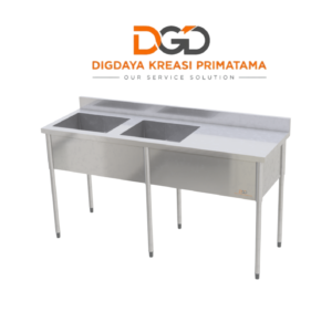 Jual Double Sink Right Table with Splashback (1800x600)
