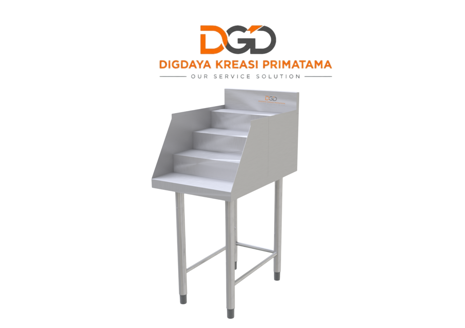 Rak display botol stainless steel Barline Liquor Display 400x600 untuk bar dan cafe premium