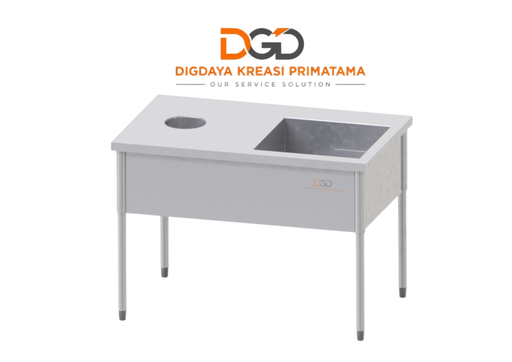 L-R Soiled Table Sink Scraphole Without Splashback Stainless Steel 1200x750 mm
