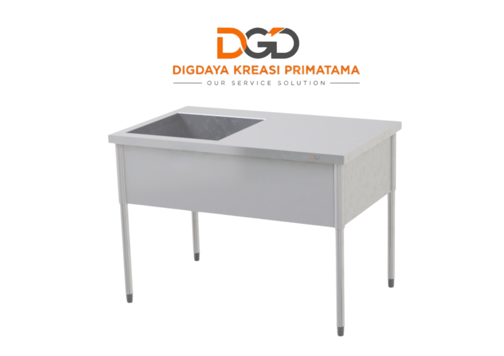 Left Bowl Table Sink 1200x750 Bak Cuci Piring Stainless Steel Komersial 1 Lubang Kiri