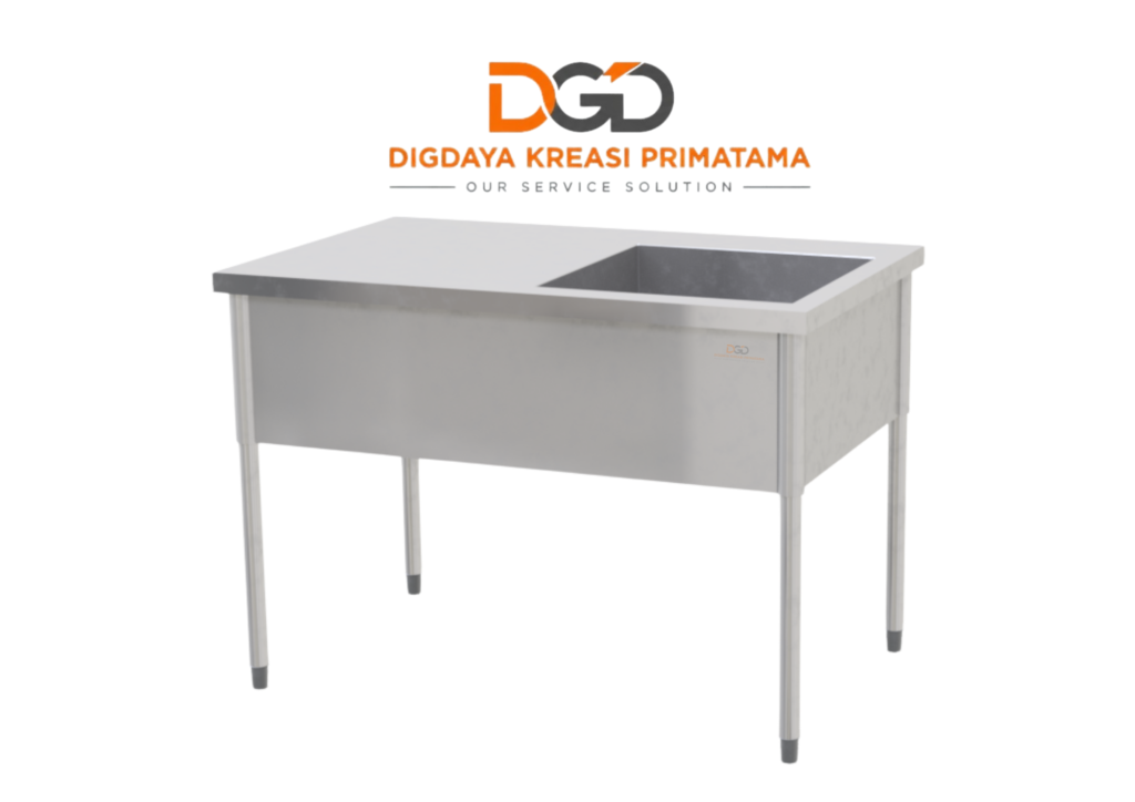 Right Bowl Table Sink 1200x750 Bak Cuci Piring Stainless Steel Komersial 1 Lubang Kanan